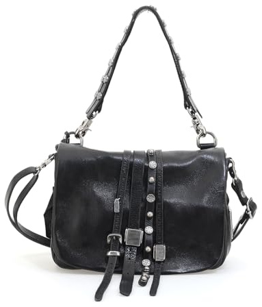 A.S.98 Halbert BORSA in Damenleder NERO Taglia unica