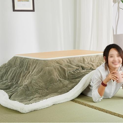 Japanischer Kotatsu-Tisch mit Heizung und Decke, Kotatsu-Tisch mit Heizung und Decke, Möbel im japanischen Stil, beheiztes Tatami-Tisch-Set, Fußwärmer, waschbarer Kotatsu-Futon, Winterofentisch (Größe