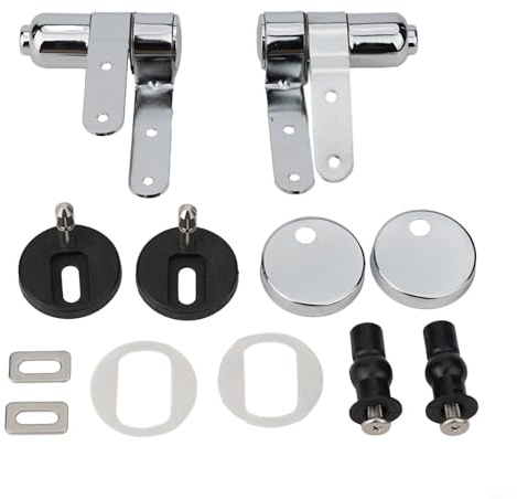 TONIXY Scharnier Toilettendeckel, Edelstahl Toilettendeckel Scharnier Set Zwei-Tasten-Schnellverschluss Toilettensitz Aus Edelstahl Mit Absenkautomatik
