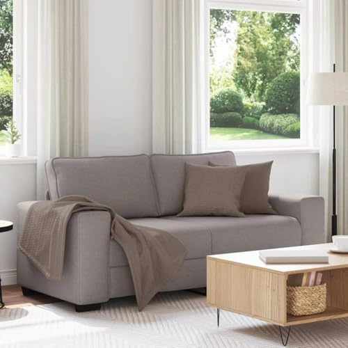 Mandloder 2-Sitzer Sofa, Taupe, 140 cm, Samt-Polyesterstoff, Metallrahmen, Loungesofa, Bequeme Couch für Wohnzimmer, Gästezimmer, Büro, modern, strapazierfähig, stabil, einfach zu montieren