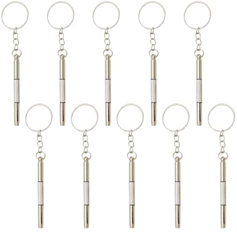 LAKPYN 10 Pezzi Set Cacciaviti,3 In 1 Cacciavite Da Tasca A Doppia Punta,Portatile Con Portachiavi,Per Riparazione Occhiali, Orologi, Gioielleria