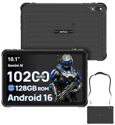 RugKing Pad 2 Pro Rugged Tablet 10.1'' 90Hz Android 16 16GB+128GB 10200mAh | 2TB TF,Built-in eSIM,Waterproof&Dustproof&Shockproof,Dual Speakers, 5G WiFi,3 Card Slots, 48MP+8MP Cameras, Gaming,NFC,FM