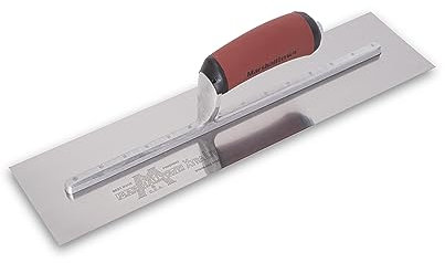 Marshalltown Edelstahl Glättkelle mit gebogener Durasoft Griff, Maße: 406x127 mm