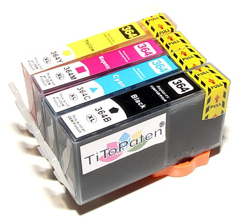 TiToPaten®* 4 Druckerpatronen kompatibel für HP 364 XL 364XL mit Chip und Füllstand