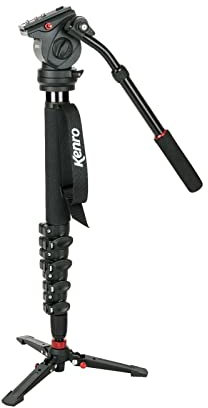 Kenro Standard Carbon Fibre Travel Video Monopod Kit for DSLR Camcorder with Carry Case for Videography - KENVT101C