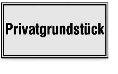 Betriebsausstattung24 Hinweisschild Privatgrundstück - Aluminium, geprägt - BxH: 33,0 x 17,0 cm - Grundbesitzkennzeichnung - Prägeschild