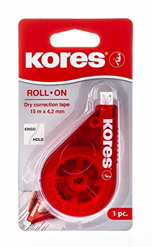Kores - Roll On: Korrekturroller Maus zur Trockenkorrektur in ergonomischer Form, Einzelpackung, 15m x 4,2 mm