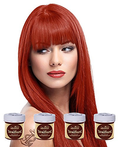 4 X La Riche Directions Semi-Permanent Hair Color 88ml Tubs - Flame