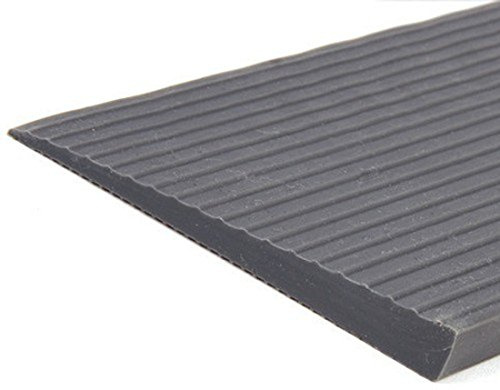 FabaCare Schwellenrampe Gummi mit Klebefläche, Rampe für Türschwellen, grau, Türschwellenrampe, Rollstuhlrampe, 44 mm x 250 mm x 700 mm, Schwellenhöhe 4,4 cm