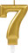 Amscan 9901779 - Zahlenkerze 7, Höhe 9,3 cm, Gold, Kuchenkerze, Geburtstag