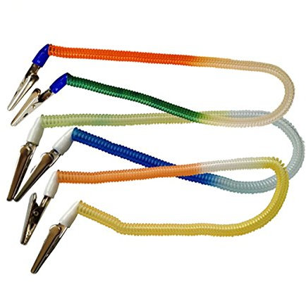 Dental-Kunststoff-Federkette Metallklammern Serviettenhalter Lätzchen Clips Schürze Handtuch Serviettenklammer Lanyard Halsband Serviettenkette für ältere Menschen Erwachsene Baby Farbe zufällig