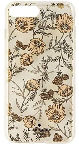 Kate Spade Hybrid Case for iPhone 8 Plus / 7 Plus - Clear/Pink Blossoms/Gems