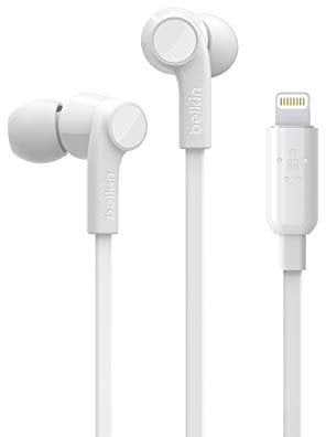 Belkin SoundForm iPhone Kopfhörer mit Lightning Connector (Lightning-Ohrhörer für iPhone 13, 13 Pro, 13 Pro Max, 13 mini, 12, 12 Pro, 12 Pro Max, 12 mini, 11, XS, X, SE, 8 Plus, 8, 7), Weiß