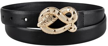 Jessica Simpson Damen Modischer Schlangenschnalle Gürtel, Schwarz, 46