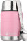 Keetan Vacuum Insulated Food Flasks BPA Free Stainless Steel Food Containers with Folding Spoon Lunch Box (Pink, 500 ml)