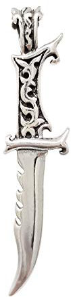 Treasure Bay Statement Large 925 Sterling Silver Dagger Pendant necklace for Men