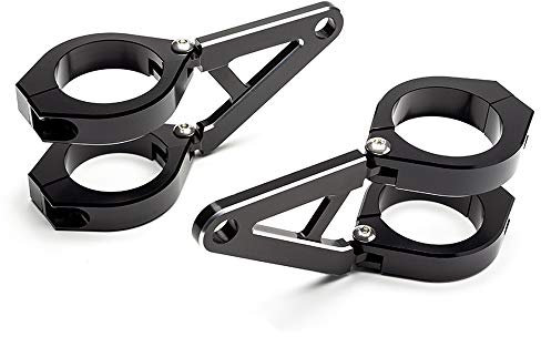 Motorrad Scheinwerfer-Halter mit Kurzen Arme für Maßgefertigt Projekt Motorrad - Schwarz, 54-55mm