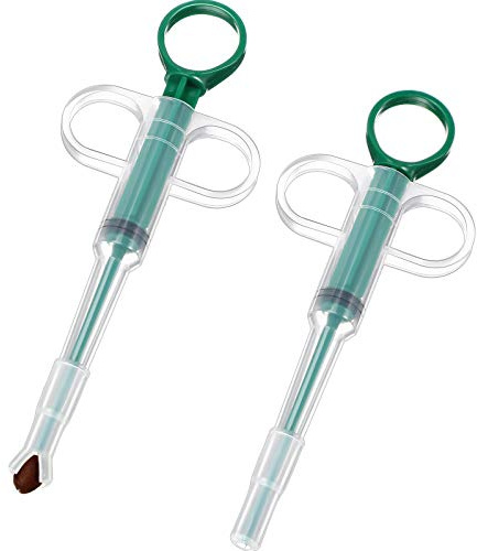 2 Pcs Pet Pill Plunger Popper for Small Cats Dogs | Shooter Pet Piller Soft Tip Tablet Syringe Pusher Animal Medicine Feeder for Feeding Accessories