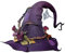 Halloween Party Filz Hexenhut, Cosplay Party Requisiten - Verstellbar Faltbar Handgemachte Hexe Filzhut mit Blumen für Frauen Maskerade Cosplay Kostüm Zubehör (D)
