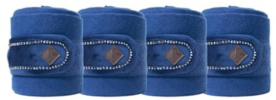 Kentucky Horsewear Polar Fleece Bandagen Velvet Pearls, Größe:Full, Farbe:Navy