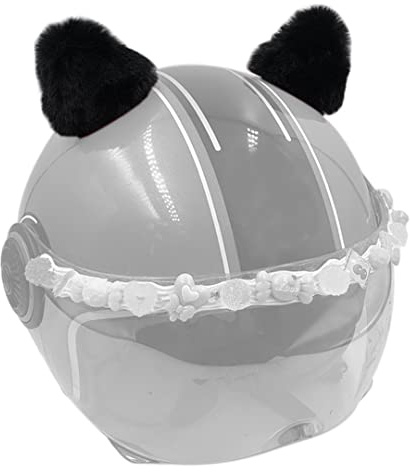 Tsangbaby Smart Bear Ohren für Helm, Plüschohren, selbstklebend, Skihelm-Zubehör, niedliche Dreiecksohren für Motorradhelm, Dekoration, Schwarz