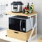 BAKAJI - Étagère pour Micro-Ondes, Structure en métal avec étagère en Bois MDF et tiroir Organisateur, Porte-ustensiles de Cuisine, Design Moderne, 54 x 35 x 50 cm (chêne)