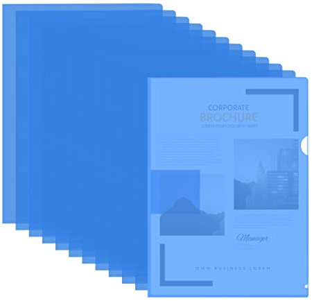 Aktenhülle Dokumentenordner 30 Stück Aktenhülle A4 Sichthüllen Kunststoff Dokumentenhülle Dokumentenordner Kunststoff Dokumentenordner kumententaschen A4 für die Aufbewahrung von Papier(Blau)