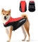 Nobleza - Hundemantel Winter, Warmer Hundemantel Wasserdicht Winddicht, Hundekleidung mit Leinenlöchern, Winterjacke Hund mit Reflektorstreifen für Mittlere und Große Hunde (Rot, XL)
