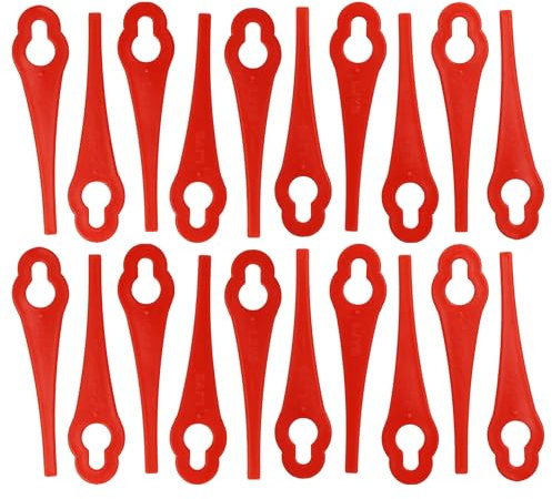 vhbw 20x Lames remplacement pour Grizzly 91094326 pour tondeuse - Lames de rechange, rouge, polyamide