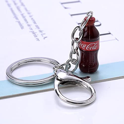 JIJIBA 1Pc Mode Handmade Alloy Beverage Cola Drinks Bottle Acrylic Charms Keychains Key Ring pour Sac Pendentifs de Voiture