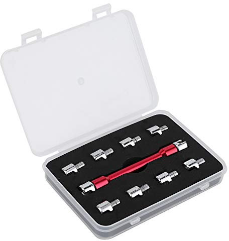 Motorrad Speichenschlüssel Set, 5, 0 6, 8 Länge 93 Mm/3, 7 Zoll Geländewagen Radspeichenschlüssel CNC Schlüssel Set, Leicht zu Transportieren und Aufzubewahren, Zum Einstellen Der Reifenlinien(Rot)