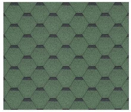 Satz Bitumenschindeln (Schindeln + Nägel) – Hexagonal Rock-Dachbitumen – hochwertiger Saz Bitumenschindeln für das Gartenhaus Timbela M520 – Grün