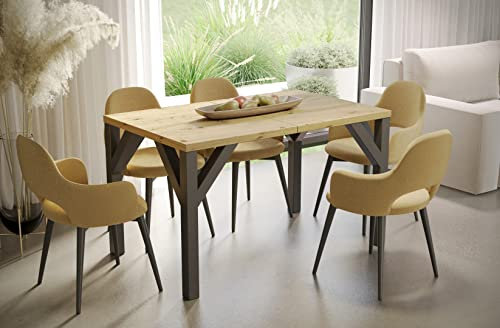 Endo-Moebel Esstisch Baltika 130cm - 185cm erweiterbar ausziehbar Synchronauszug Säulentisch Küchentisch (Artisan Eiche)