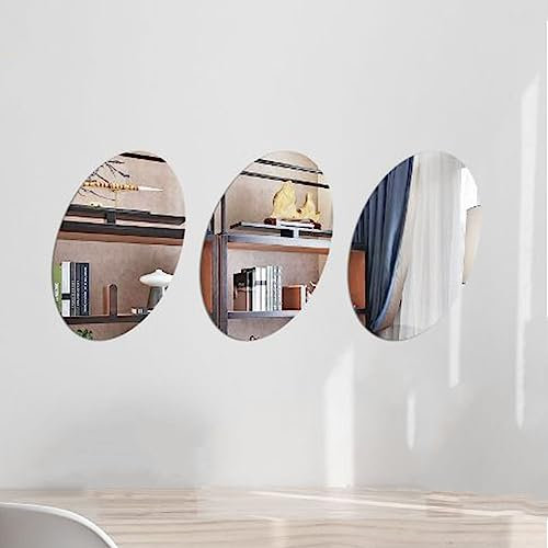 XZJMY 3 Pack Self Adhesive Acrylic Mirror, 7.8 x 11.8 Inch Non Glass Mirror Tiles, Plastic Mirror Sheets Wall Stickers, 2MM Thick, Frameless Small Mirror for Home Wall Decor