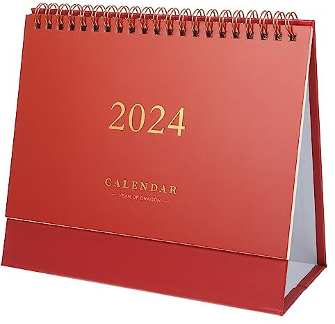 TOYANDONA Tischkalender 2023–2024 Aufklappbarer Monatlicher Tischkalender (7 5 X 6 4) Von Juli 2023 Bis Dezember 2024 Stehender Tischkalender Für Das Akademische Jahr Mit Weinroter