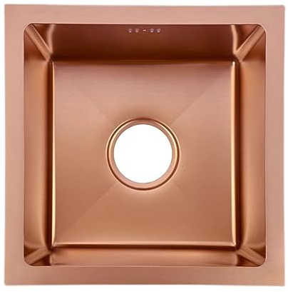 Fregadero De Oro Rosa Fregadero De Un Solo Tazón De Acero Inoxidable Fregadero De Cocina Bajo Encimera De Acero Inoxidable Tazón Individual De Cocina Para El Hogar ( Color : Rose gold , S : 53*43*21cm