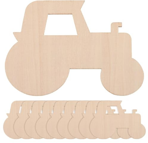 Lurrose 20st Cartoon Traktor Dekorative Holzscheiben Unbemalte Holzscheiben Holzspäne Selber Machen Holzscheiben Zum Zeichnen Holzscheiben Zum Basteln Kind Kunsthandwerk Holzschnitzen