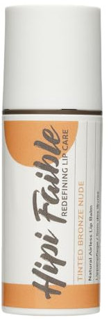 Hipi Faible Lippenpflege TINTED BRONZE NUDE – farbiger Lippenbalsam mit Lanolin im 6ml Pump-Spender, 100% natürlich pflegender Lip Balm Made in Germany, Lip Stain-Effekt