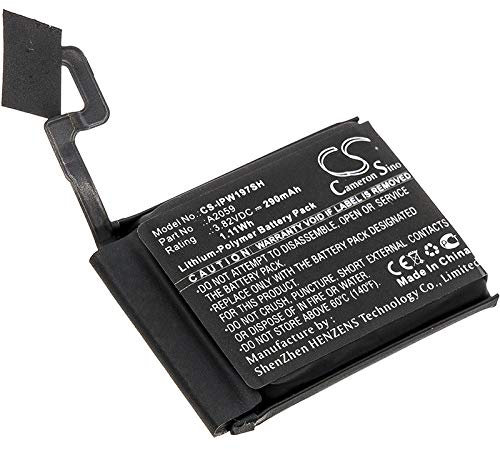 Batería de repuesto para Apple A1976, Watch Series 4 44 mm (290 mAh/1,11 Wh)