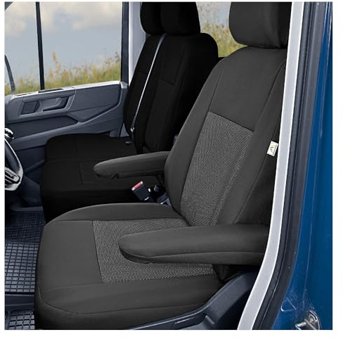 pitshop24de Maßgeschneiderte Front Sitzbezug Sitzschoner Fahrersitzbezug kompatibel mit VW Crafter ab 2016