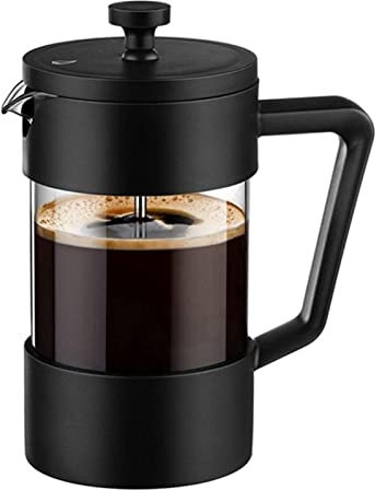 GaRcan Cafetière à café à presse française, presse à café en verre borosilicate épais, antirouille et passe au lave-vaisselle, noir