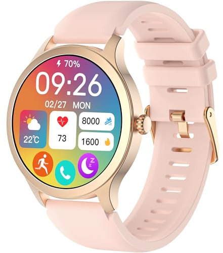 Montre Connectée Femme avec Appel Bluetooth,Smartwatch 100 Modes Sport Moniteur de Fréquence Cardiaque SpO2 Sommeil Montre Connectee Podometre Calories Etanche IP68 Cadeau Montre pour Android iPhone
