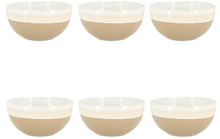 NOVASTYL - Lot 6 bols riga beige 57cl en grès - 2414143