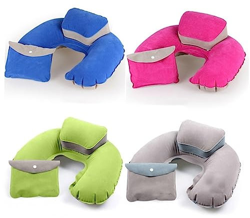 ABOOFAN U-förmiges aufblasbares aufblasbare nackenkissen Inflatable Neck Pillow flugkissen draussen Kopf Nackenkissen Bettkissen Kissenkissen Outdoor- Kopfkissen Nackenpolster