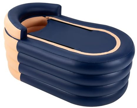 ALSUPEU Baignoire Portative Gonflable, Spa Gonflable en PVC, Baignoire Adulte Pliable avec Pompe À Air, Bassin Gonflable, Baignoire Adulte Et Enfant, 84 * 140 * 74 Cm