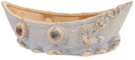 POPETPOP Boat Shaped Planter Ceramic 1pc Delicate Flower Pot for Office and Home Decor Random