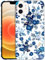 GlamCase for iPhone 12 Mini, iPhone 12 Mini Case - Blue Floral Pattern Design Printed Slim Fit Cute Plastic Hard Snap on Protective Designer Back Phone Case/Cover for iPhone 12 Mini