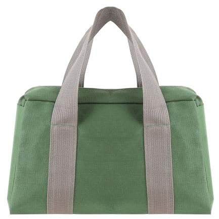 12 Inch Canvas Tool Bag Wide Mouth Tool Bag Heavy Duty Large Capacity Handbag Tool Storage Bag Power Tool Organizer Pouch for Electricians Canvas Tool Pouch Tote Bag for Storage Wrenches Pliers Tools
