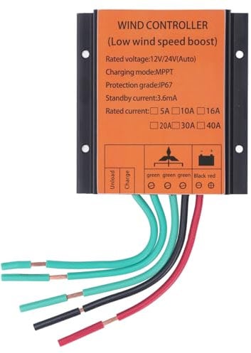 Regolatore di Carica per Turbina Eolica 12V 24V MPPT PWM Regolatore di Carica Eolica 300W‑1000W Step Up Tipo 16A Regolatore Eolico