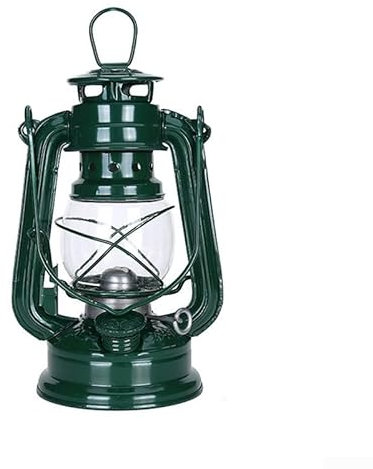 Lámparas de queroseno retro, lámpara de aceite vintage con asa, lámpara de aceite, linternas de mesa para el hogar, jardín, camping, citronela (verde-19 cm)
